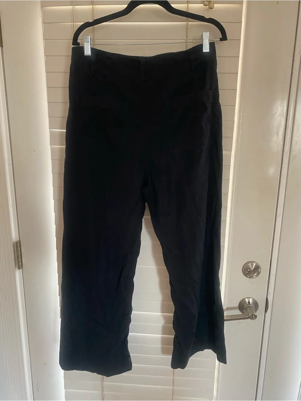 Anthropologie Black Straight-Leg linen Maeve pants - Picture 3 of 3